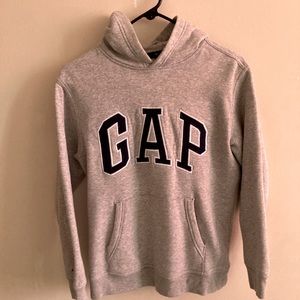 Gap Kids Grey pullover logo hoodie